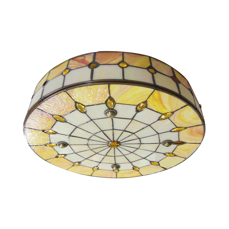Plafonniers de chambre Tiffany, luminaire encastré à tambour avec décoration de bijoux