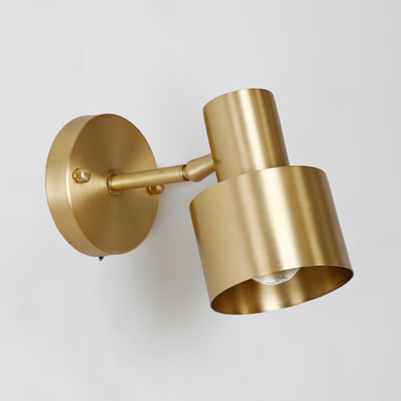 7.5" H Torch Shaped Metal Wall Lamp 1-Light Post-modern Style Sconce Lights in Gold