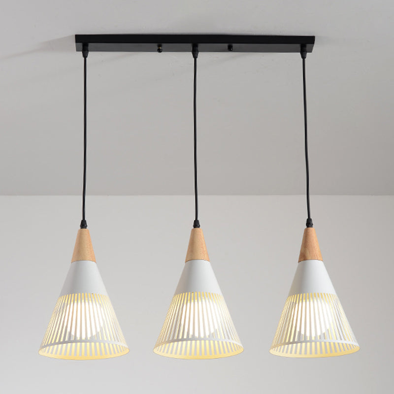 Lámpara de caída de estilo moderno Shuttlecock Hollowed Holfing Lighting con sombra de metal