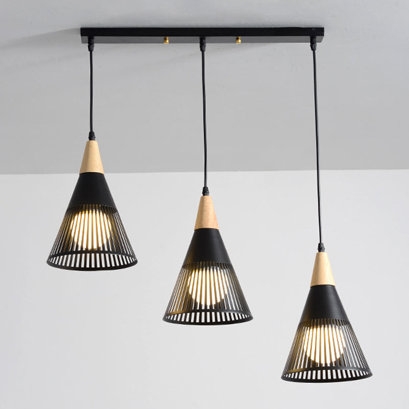 Lámpara de caída de estilo moderno Shuttlecock Hollowed Holfing Lighting con sombra de metal