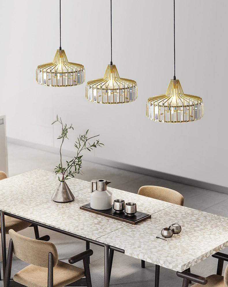 1-Licht-Trommelkristall-Anhänger-Lampe zeitgemäße Einfachheit Beleuchtung für Schlafzimmer Esszimmer