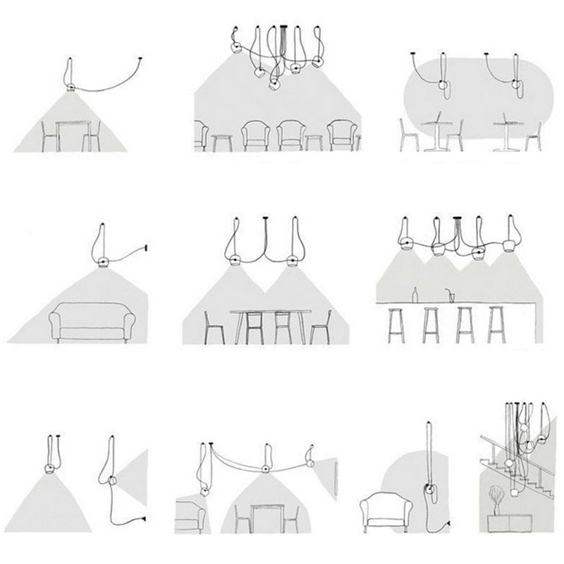 Lampada sospesa in alluminio Mini Drum Light Nordic White Sospension per sala da pranzo