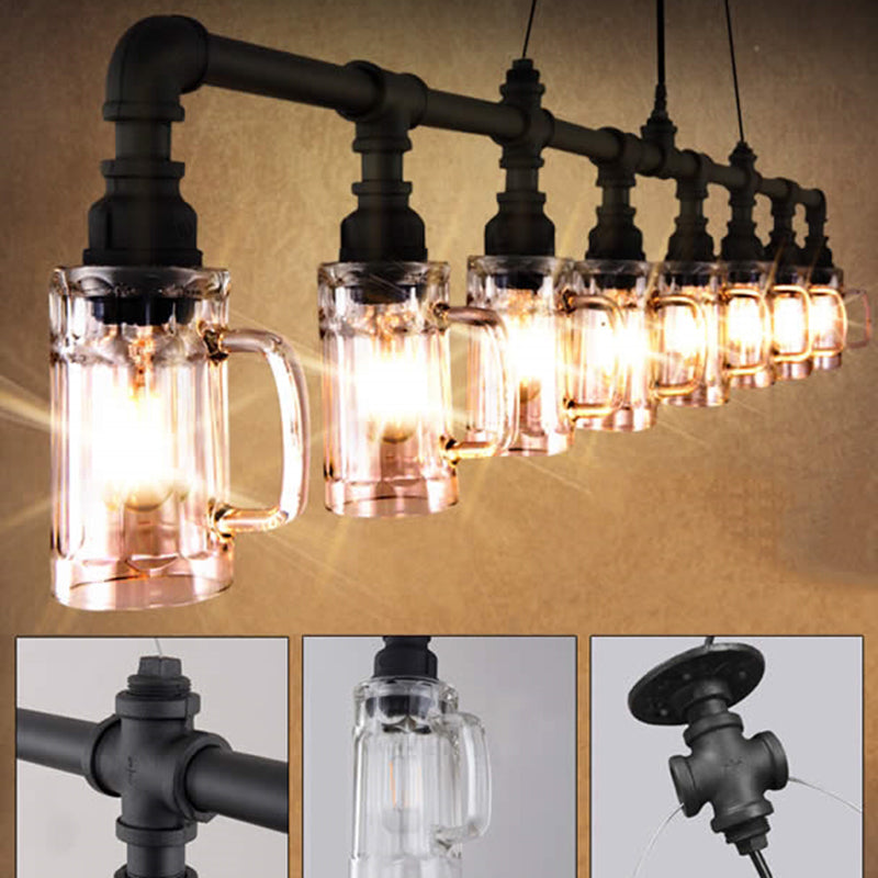 Wine Bottle Wrought Iron Island Lighting Industrial Style Over Island Lighting for Bar