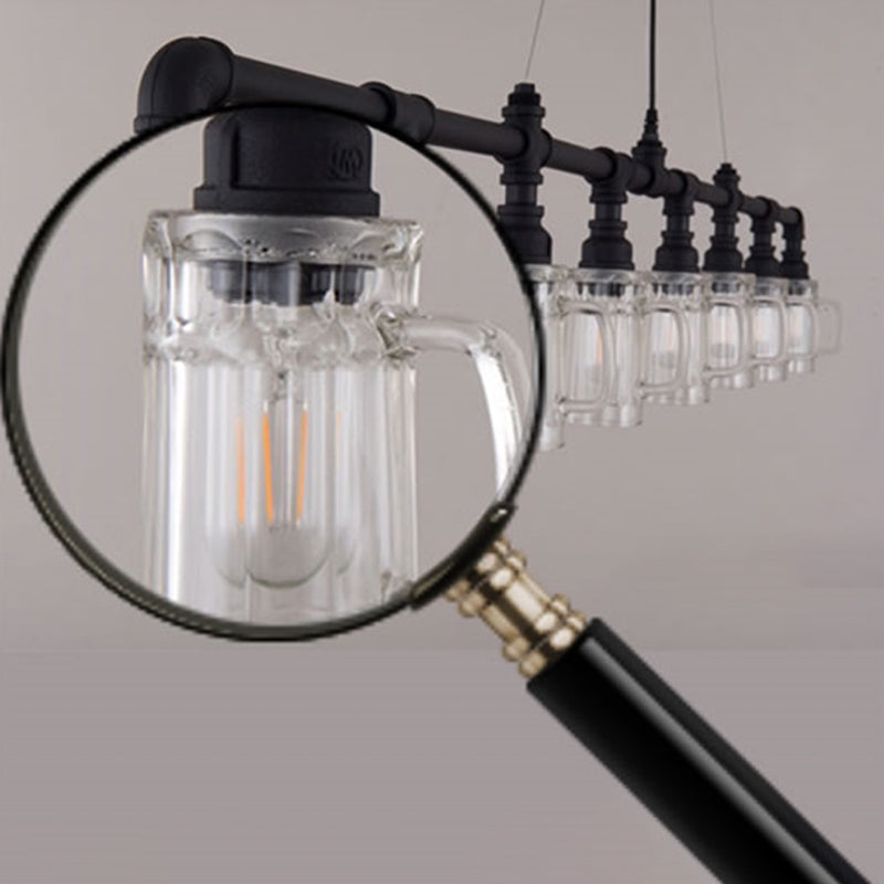 Wine Bottle Wrought Iron Island Lighting Industrial Style Over Island Lighting for Bar