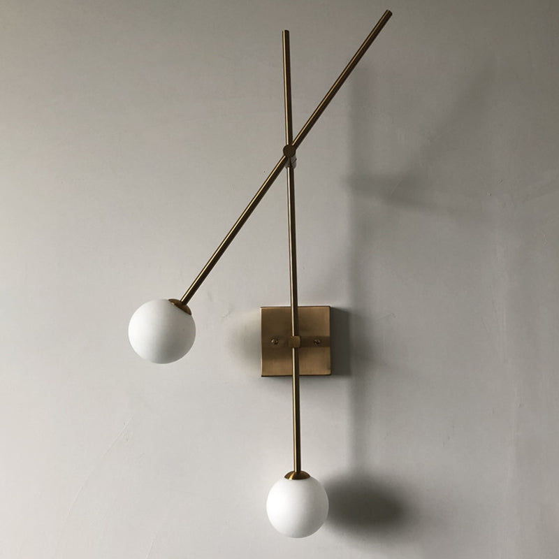 Lampada da parete in stile nordico a 2 luci con latte sfumatura sfumatura Minimalismo Linea lunghe strisce Lampada Posta Sconceo Luci