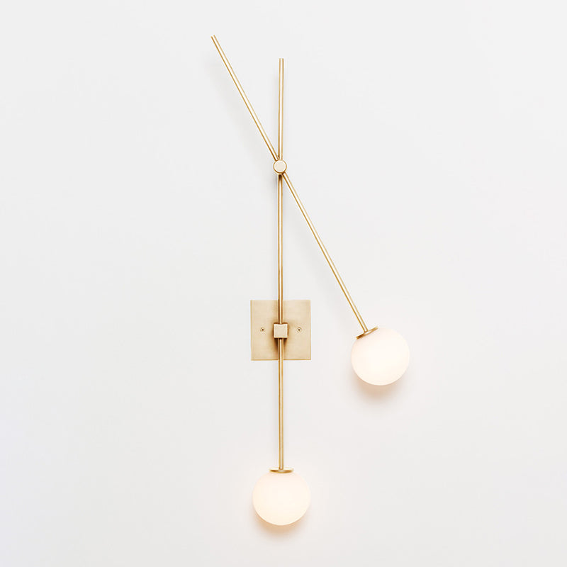 Lampada da parete in stile nordico a 2 luci con latte sfumatura sfumatura Minimalismo Linea lunghe strisce Lampada Posta Sconceo Luci