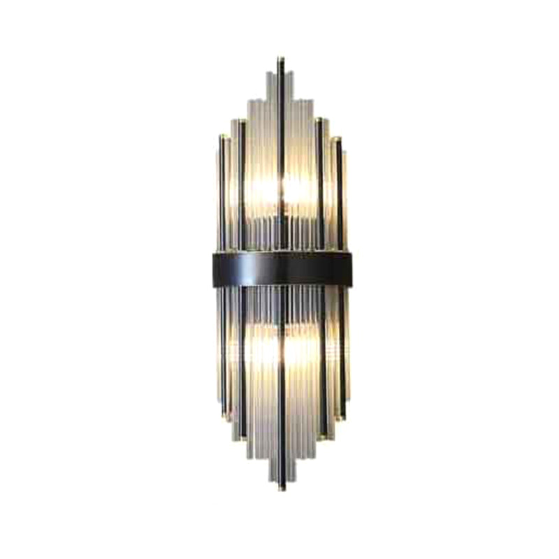 2 Lights Post Modern Wall Lamp Minimalist Linear Crystal Brass Sconce Light Fixture for Indoor