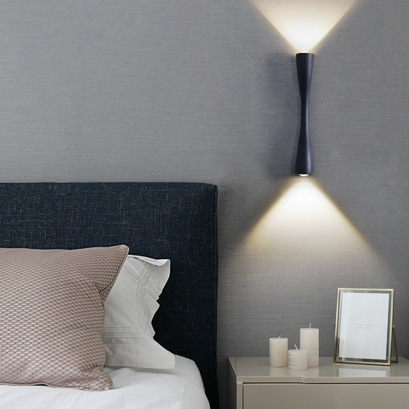 Moderni tubi in stile minimalista lampada montata a parete 2 luci illuminazione montata a parete con tonalità in alluminio