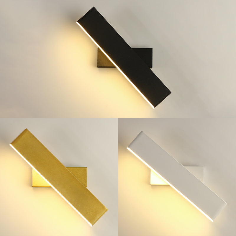 Modern Minimalist Style Rectangle Wall Mounted Light Fixture Metal 1 Light Wall Mounted Lighting for Bedroom