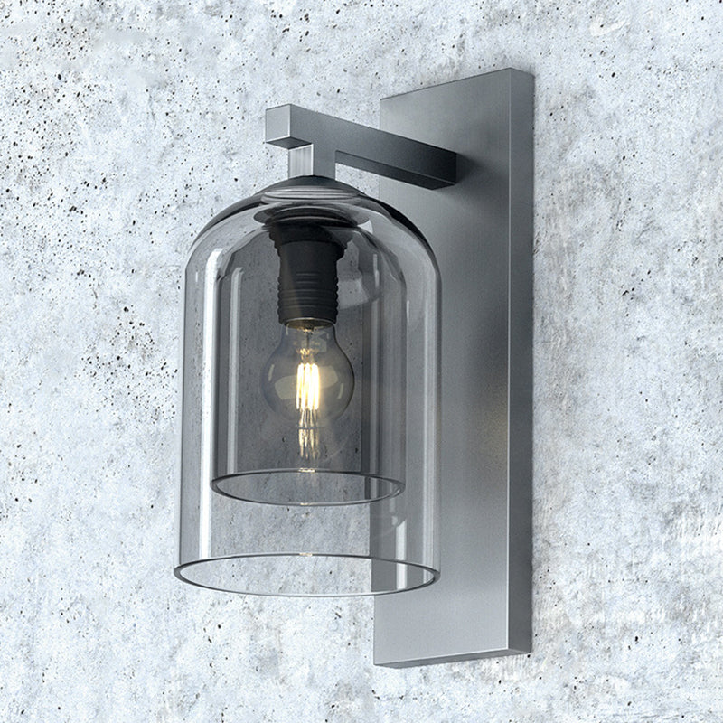 13.5" H Double-layer Glass Shade Creative Wall Lamp Single Bulb Modern Simplicity Bell Shaped Sconce Light