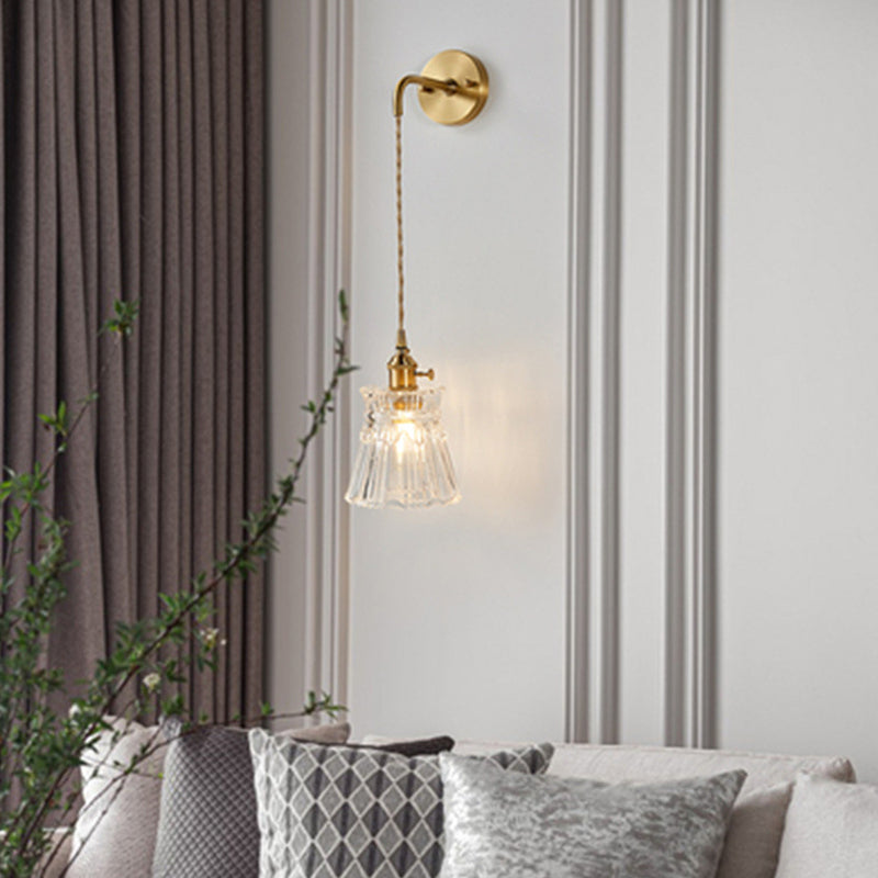 Nombra a campana a coste semplicità lampada a parete in ottone lampada da parete a 1 luce con design a interruttore rotante