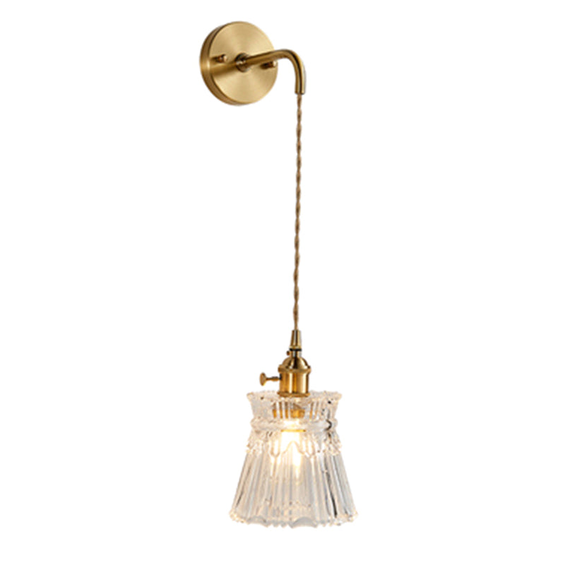 Nombra a campana a coste semplicità lampada a parete in ottone lampada da parete a 1 luce con design a interruttore rotante