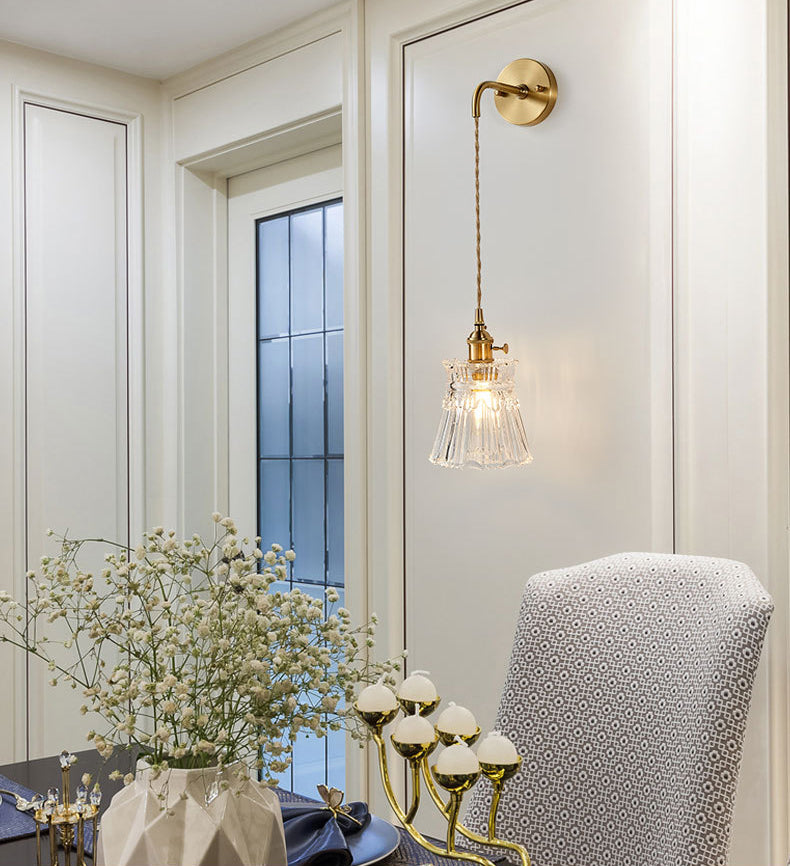 Nombra a campana a coste semplicità lampada a parete in ottone lampada da parete a 1 luce con design a interruttore rotante