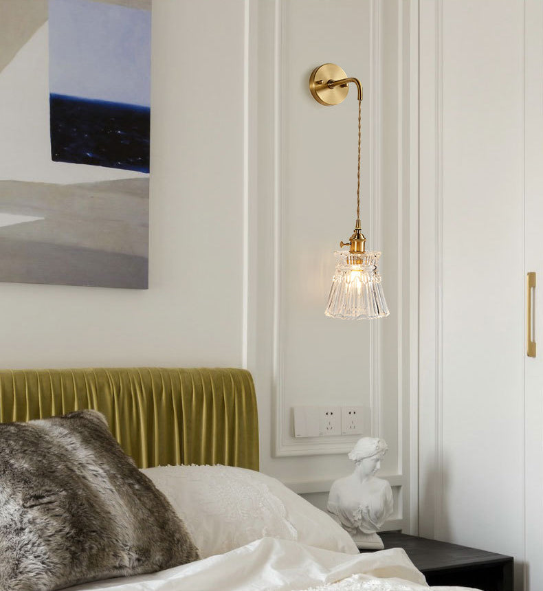 Nombra a campana a coste semplicità lampada a parete in ottone lampada da parete a 1 luce con design a interruttore rotante