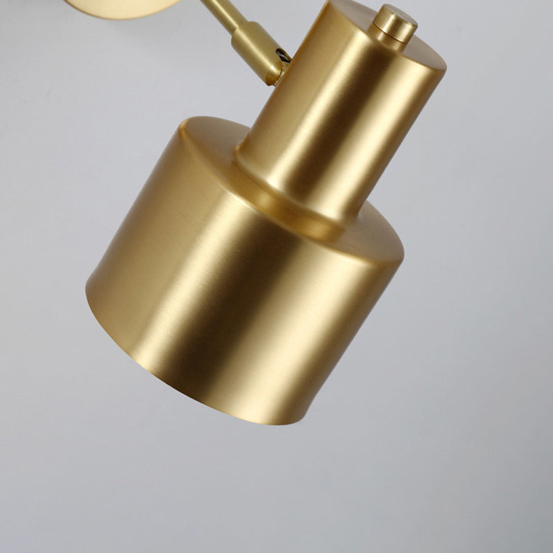 Angolo regolabile a parete in ottone lampada a forma di torcia post moderno semplicità luci di scarico per la camera da letto