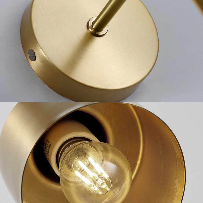 Angolo regolabile a parete in ottone lampada a forma di torcia post moderno semplicità luci di scarico per la camera da letto