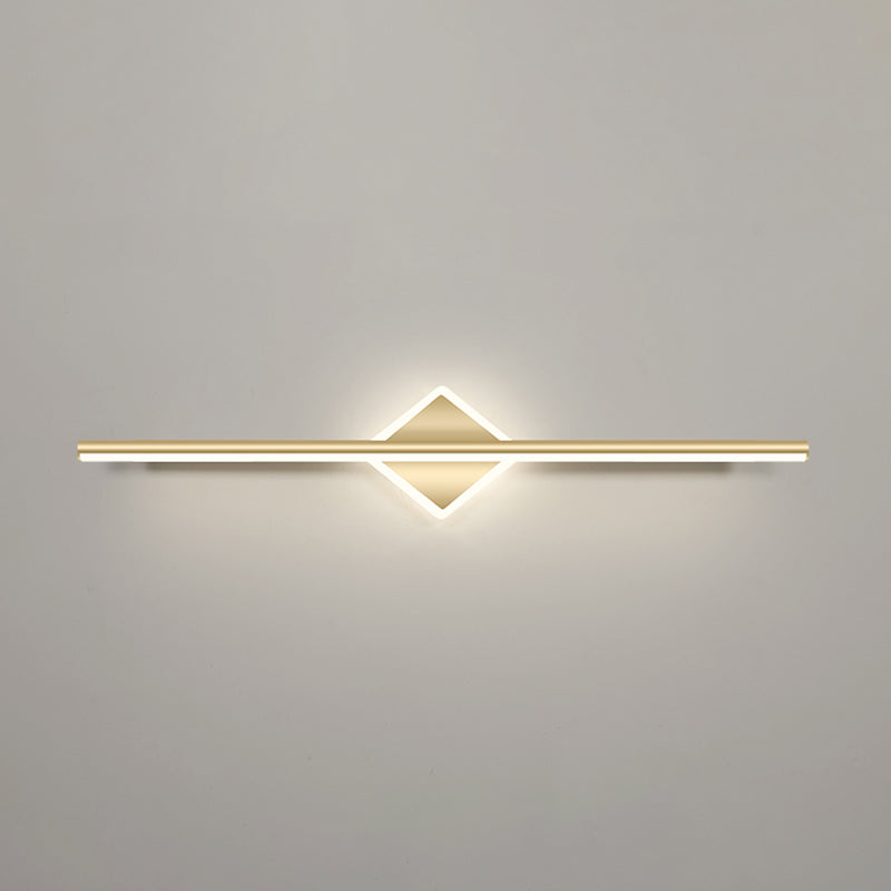 Lampade per vanità per bagno lineare in stile Luxury Mid-secolo Lampadele per vanità in metallo con finitura oro in oro