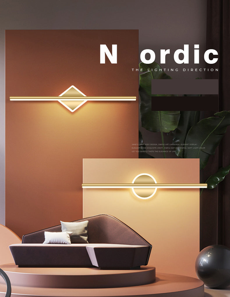 Lampade per vanità per bagno lineare in stile Luxury Mid-secolo Lampadele per vanità in metallo con finitura oro in oro