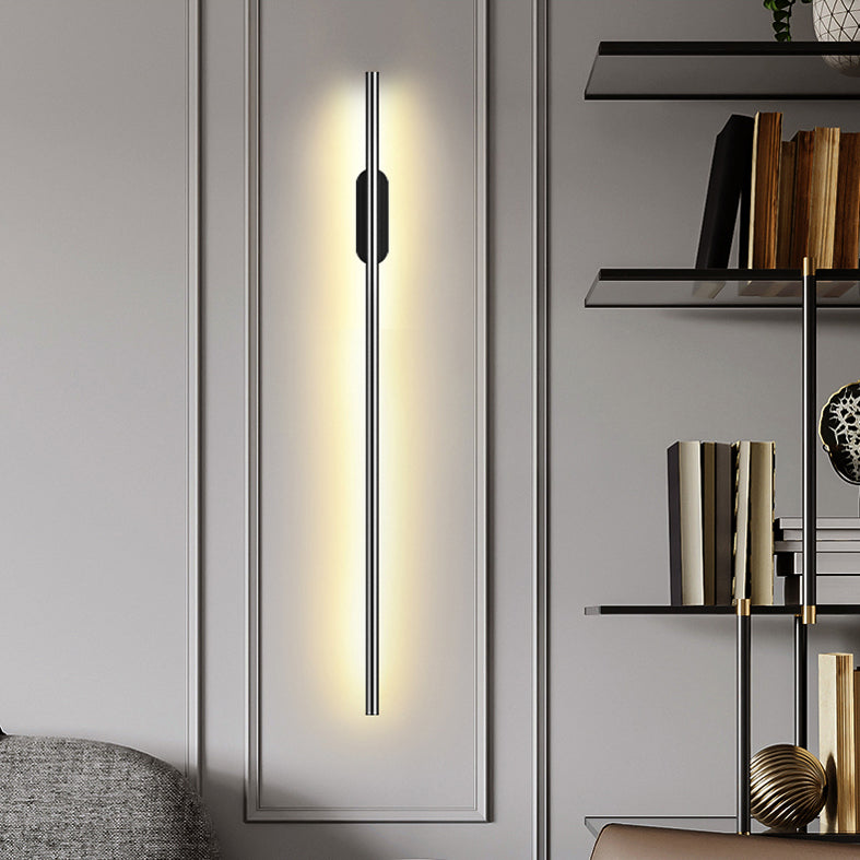 Metal Linear Wall Mounted Light Fixture Modern Minimalist Style Wall Light Sconces for Living Room