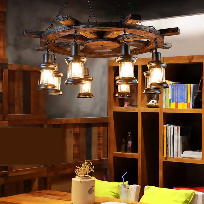 Accesorios de iluminación de lámpara de madera de timón lámpara de lámpara colgante