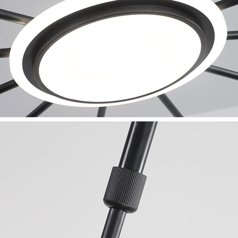 Nordic Style LED Hanging Light Fixture Circles Hanging Chandelier with Metal Shade