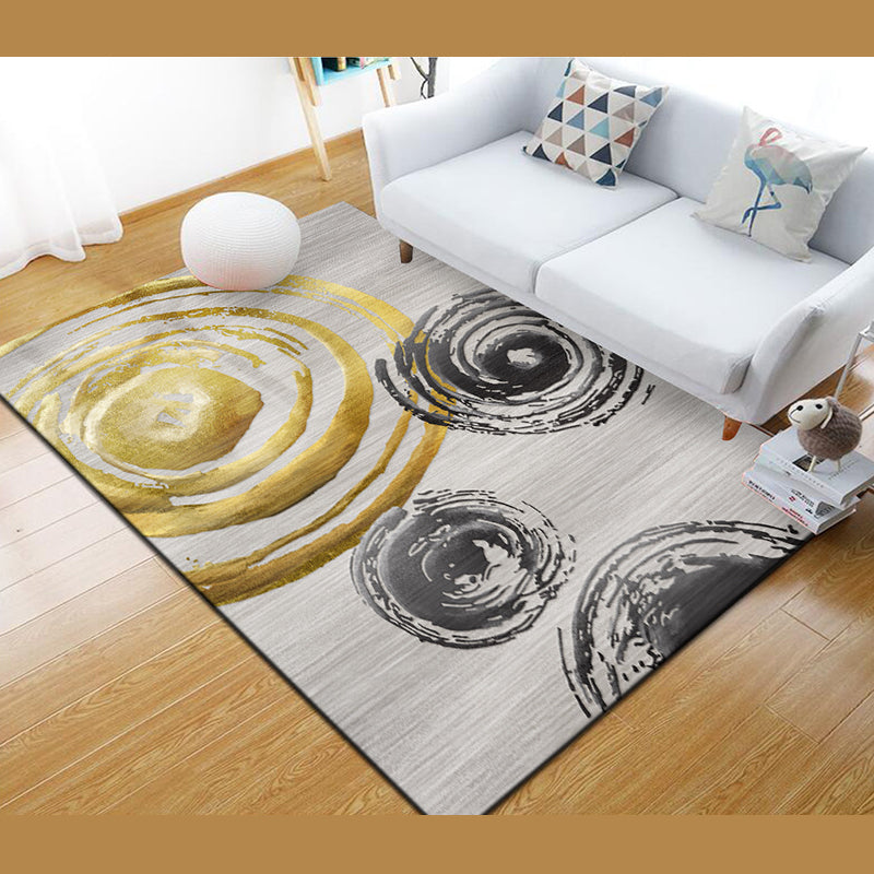 Abstract Printing Rug Polyester Modern Area Rug Washable Carpet for Living Room, Office