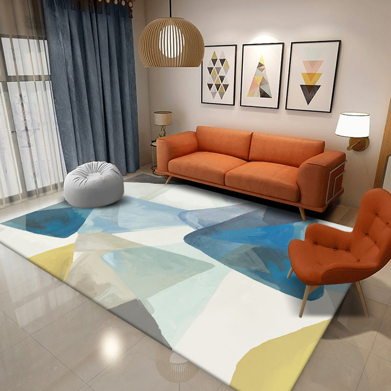 Living Room Indoor Rug Contemporary Abstract Printing Carpet Polyester Washable Area Rug