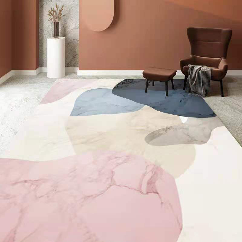 Living Room Area Rug Modern Abstract Printing Rug Polyester Non-Slip Backing Carpet