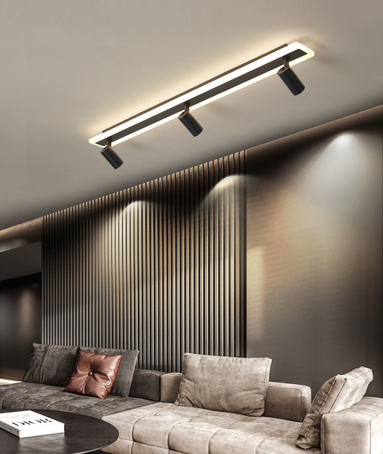 Éclairage linéaire moderne de voie de LED 3 lumières spot encastré en fer forgé