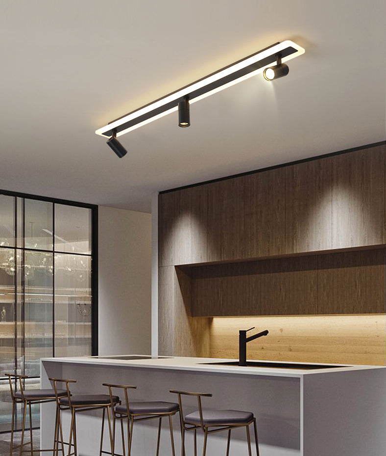 Éclairage linéaire moderne de voie de LED 3 lumières spot encastré en fer forgé