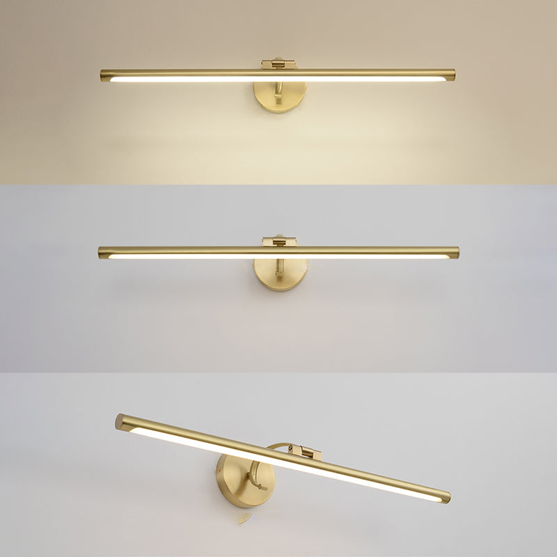 Mid-Century Luxury Style Linear Wall Mounted Vanity Lights Metal Vanity Lighting Fixtures for Bathroom
