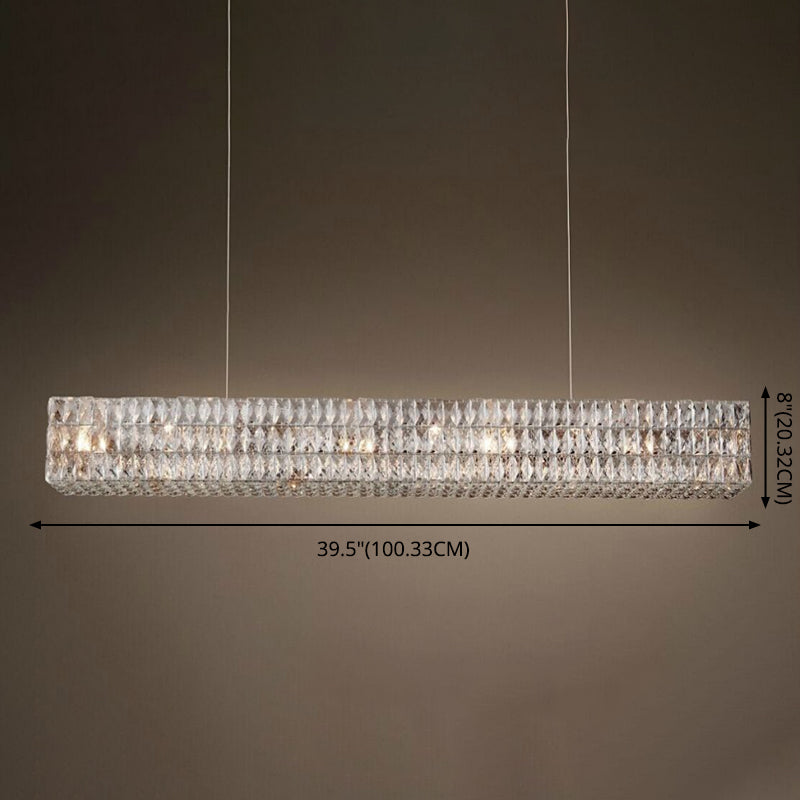 Moderni apparecchi di illuminazione rettangolare il lampadario a sospensione Crystal Hanging Lights