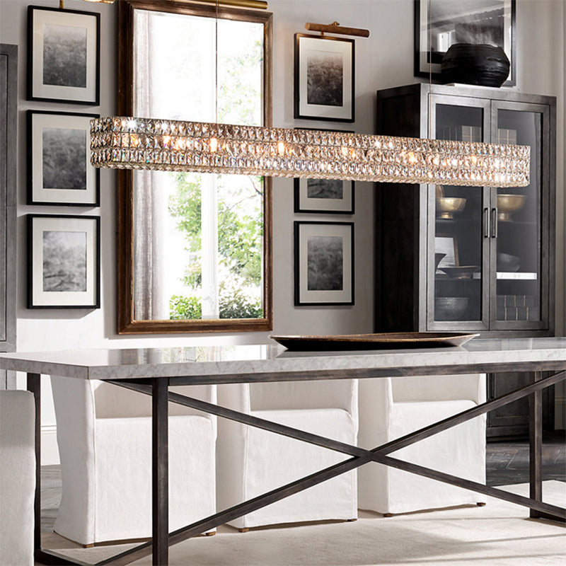 Moderni apparecchi di illuminazione rettangolare il lampadario a sospensione Crystal Hanging Lights