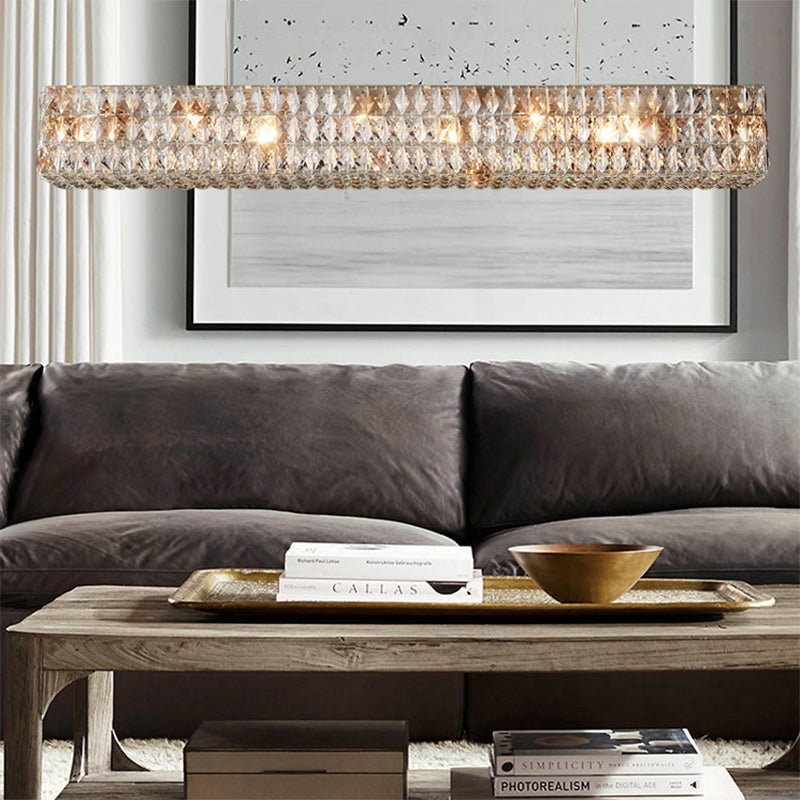 Moderni apparecchi di illuminazione rettangolare il lampadario a sospensione Crystal Hanging Lights