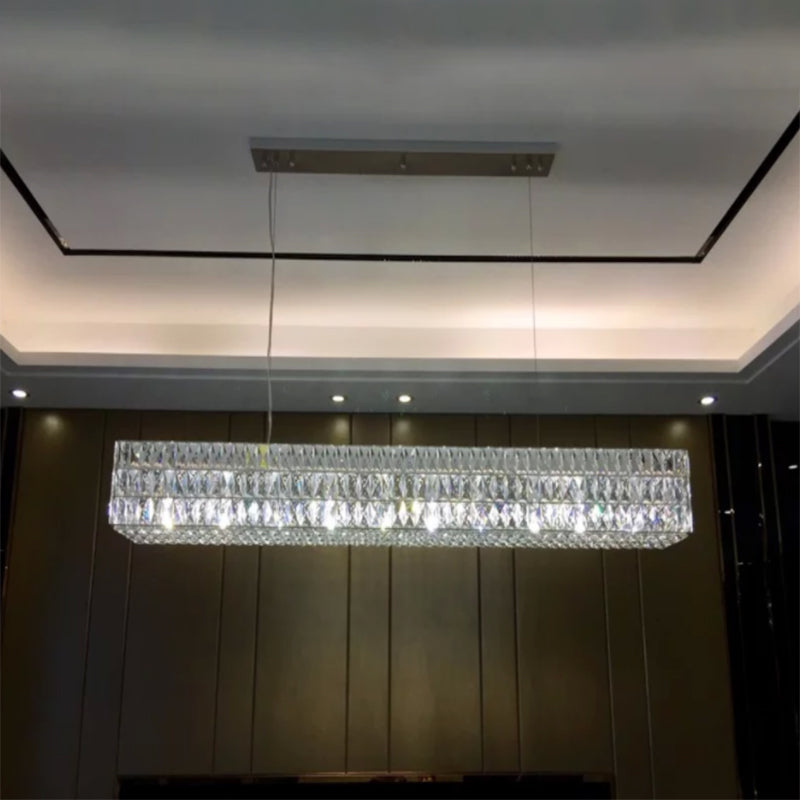 Moderni apparecchi di illuminazione rettangolare il lampadario a sospensione Crystal Hanging Lights