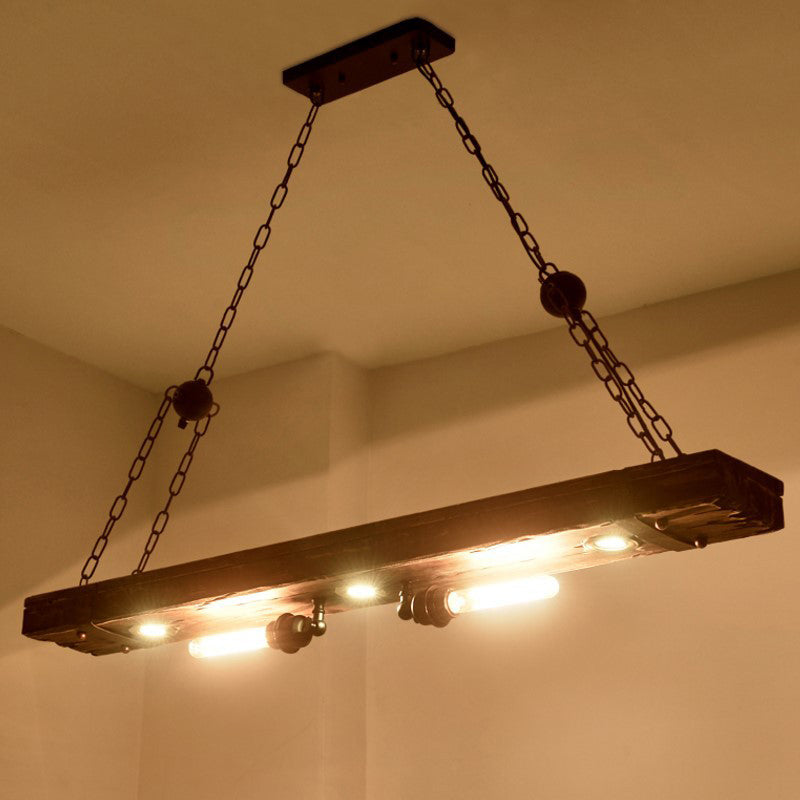 Antique luci del soffitto in bronzo in legno in legno luci sospese industriali per sala da pranzo