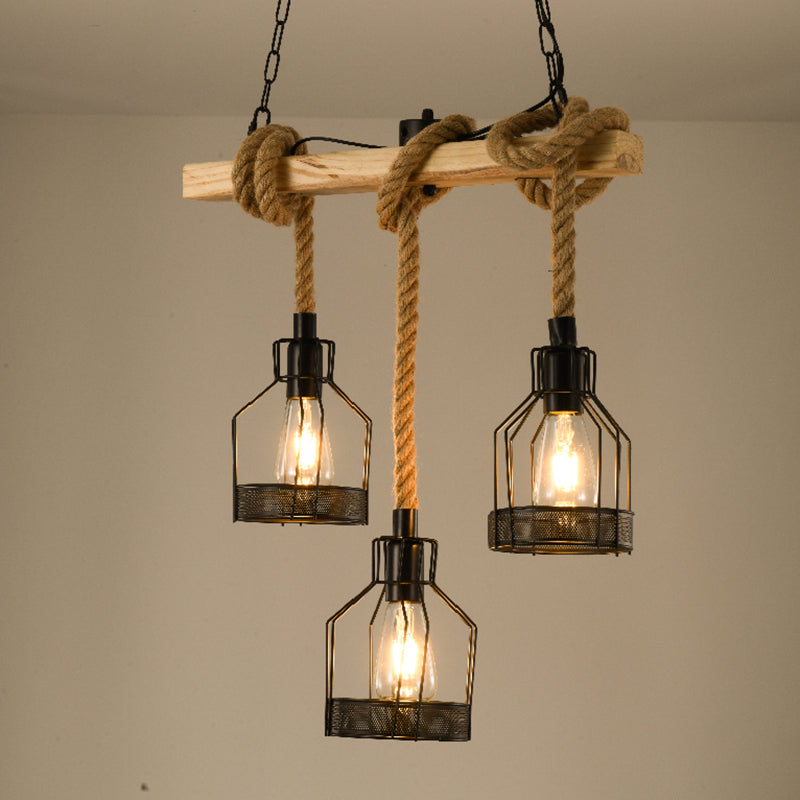 Apparecchi di illuminazione della Cage Island Idee di illuminazione dell'isola industriale per il ristorante