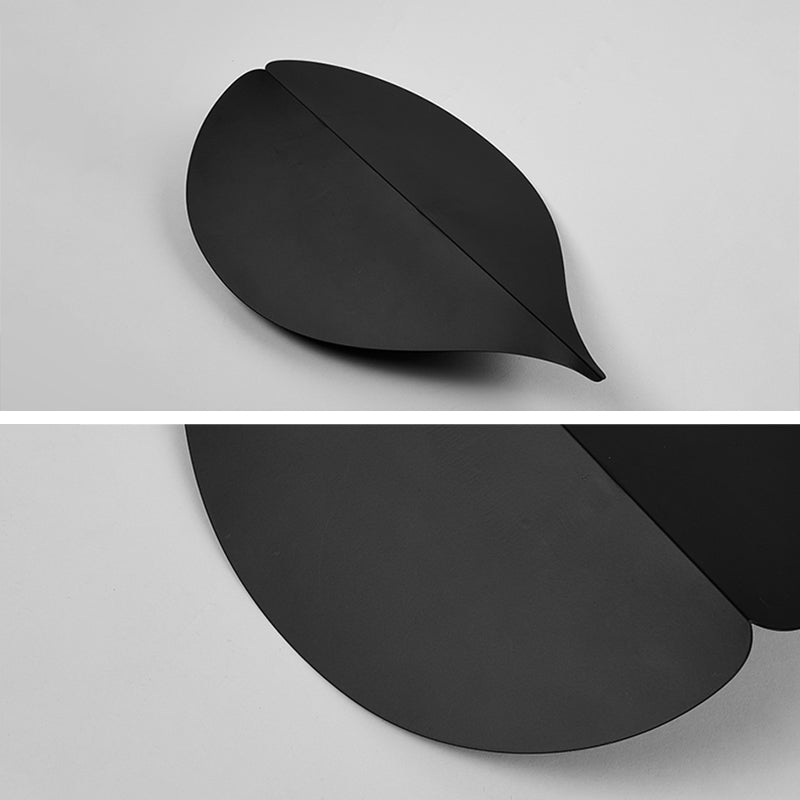Modern Minimalist Style Leaf-shaped Flush Mount Wall Sconce Metal Wall Mount Light Fixture for Bedroom