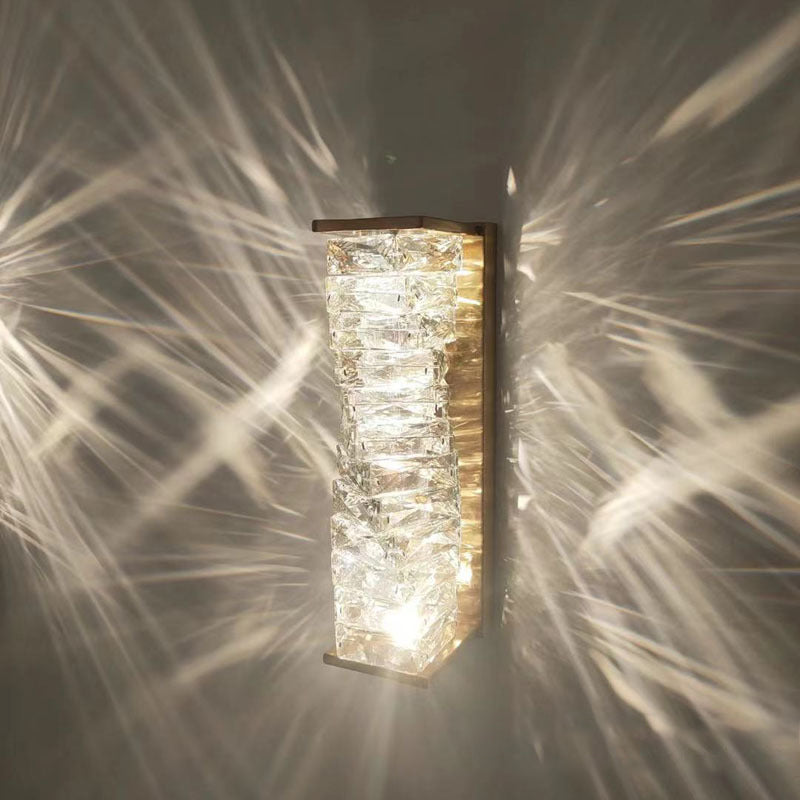 17.7 "Altura Twisted Crystal Lámpara de pared Post-Modern Estilo LED luces de apliques para pasillo del pasillo