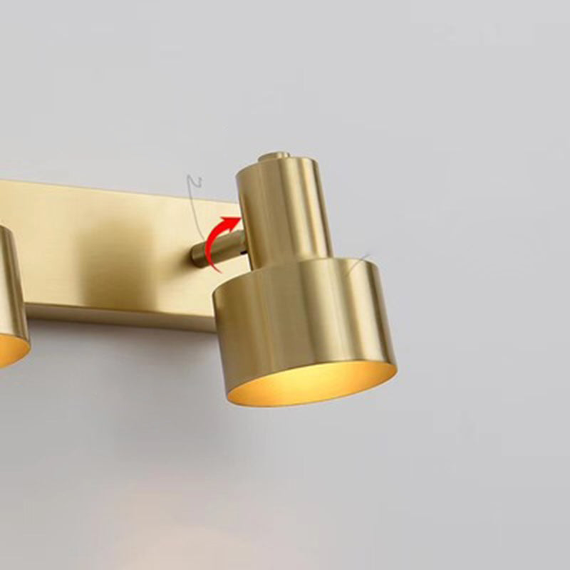Mid-Century Luxury Style Cylinder Wall Mounted Vanity Lights Metal Vanity Lighting Fixtures for Bathroom
