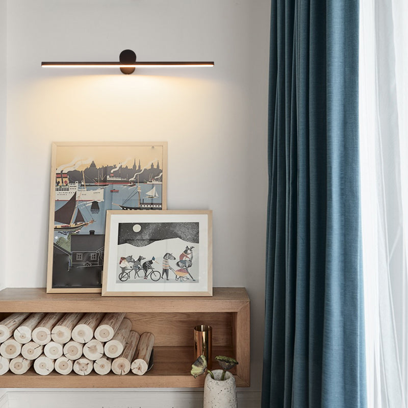 Moderner minimalistischer Stil linearer LED -Badezimmer Waschtischleuchten Metall Waschtischwandleuchten im schwarzen Finish