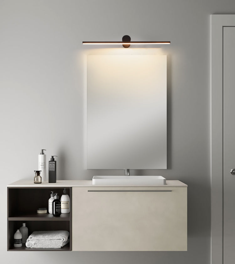 Moderner minimalistischer Stil linearer LED -Badezimmer Waschtischleuchten Metall Waschtischwandleuchten im schwarzen Finish