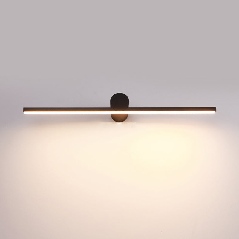 Moderner minimalistischer Stil linearer LED -Badezimmer Waschtischleuchten Metall Waschtischwandleuchten im schwarzen Finish