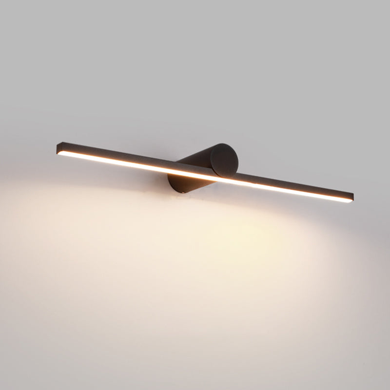 Moderner minimalistischer Stil linearer LED -Badezimmer Waschtischleuchten Metall Waschtischwandleuchten im schwarzen Finish