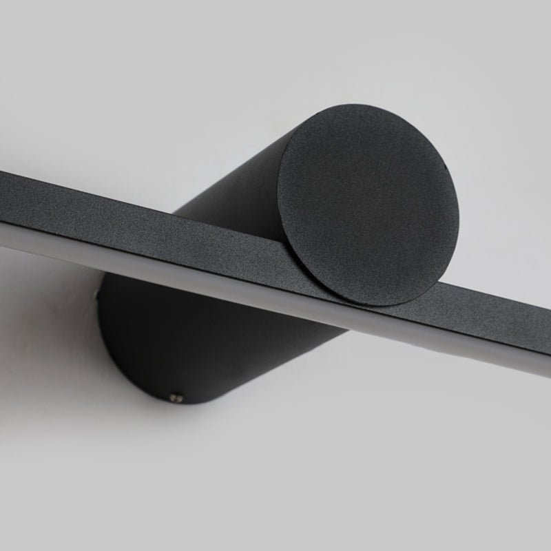 Moderner minimalistischer Stil linearer LED -Badezimmer Waschtischleuchten Metall Waschtischwandleuchten im schwarzen Finish