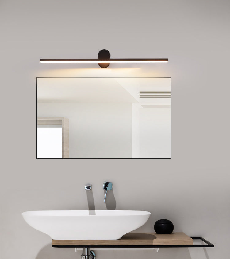 Moderner minimalistischer Stil linearer LED -Badezimmer Waschtischleuchten Metall Waschtischwandleuchten im schwarzen Finish