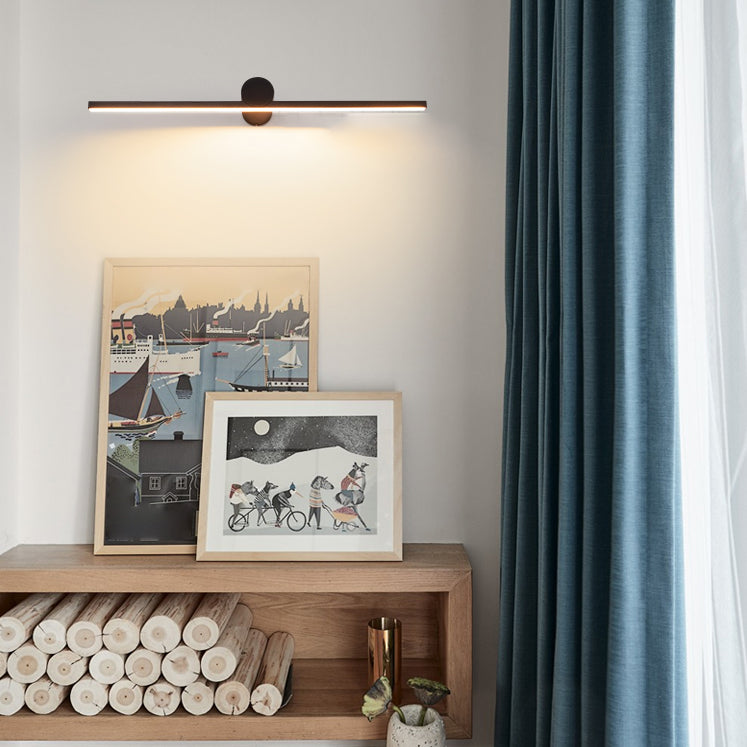 Moderner minimalistischer Stil linearer LED -Badezimmer Waschtischleuchten Metall Waschtischwandleuchten im schwarzen Finish