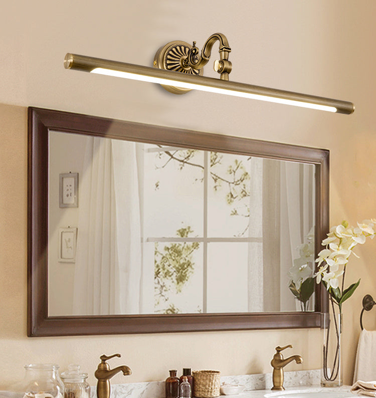 Mid-secolo stile di lusso a parete lineare a parete vanity set di illuminazione da vanità rame per bagno