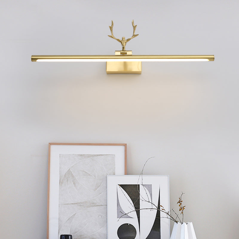 Mid-secolo stile di lusso a parete lineare a parete vanity luci in metallo illuminazione da vanità con corna