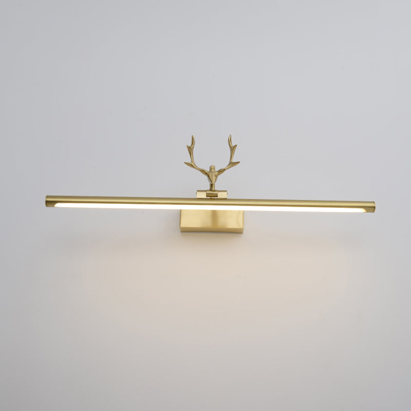 Mid-secolo stile di lusso a parete lineare a parete vanity luci in metallo illuminazione da vanità con corna
